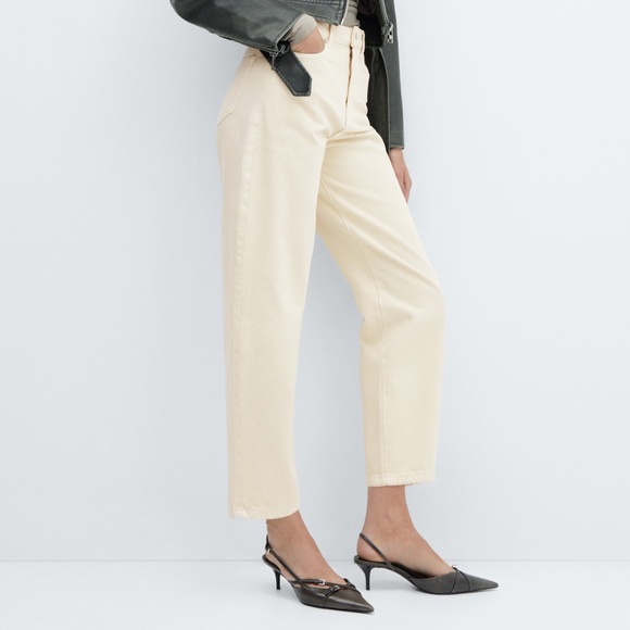 Mango High Waist Slouchy Pants - Ecru - Picture 4 of 8
